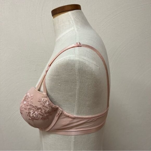 Smart & Sexy Lace Overlay Underwire Bra Light Pink Sz 38C - Picture 7 of 8